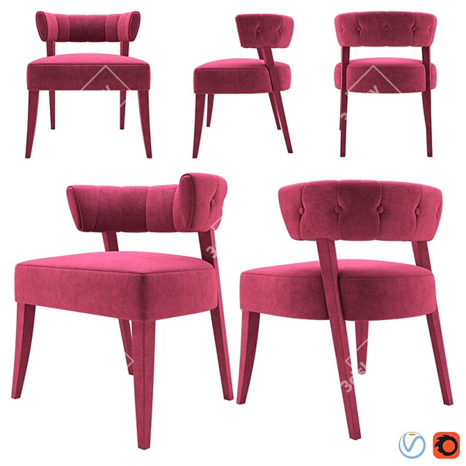 Elegant Aileen Chair 3D model image 1