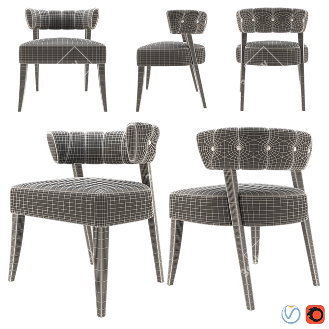 Elegant Aileen Chair 3D model image 2