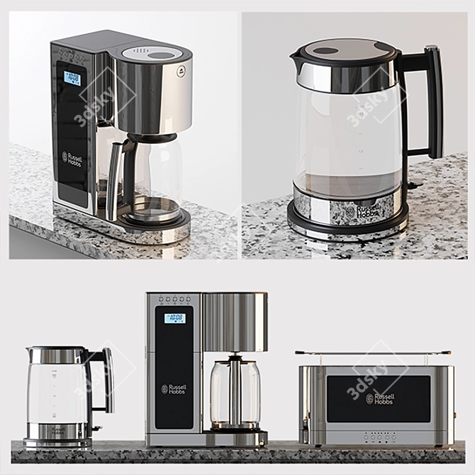 Glass Electric Kettle & Coffee Maker 3D model image 1