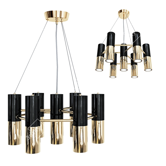 Luxury German Chandelier: WUNDERLICHT 90240 3D model image 1