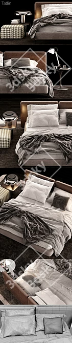 Elegant Minotti Tatlin Bed 3D model image 3