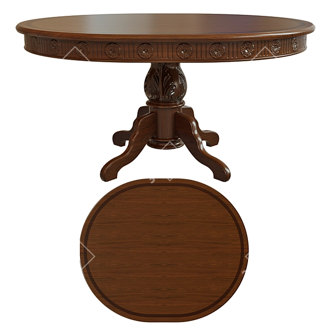 Modern Threaded Dining Table 3D model image 2