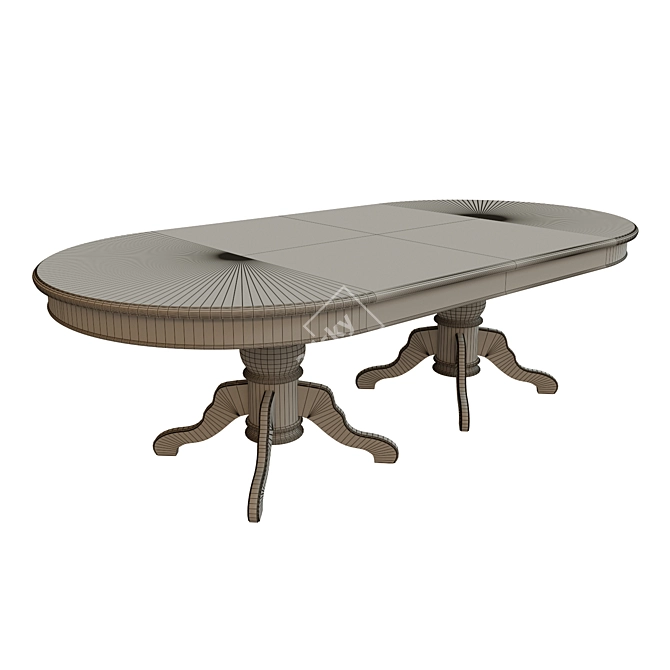  Elegant Threaded Dining Table 3D model image 3