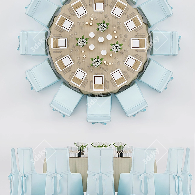 Enchanting Ballroom Dining Experience 3D model image 2