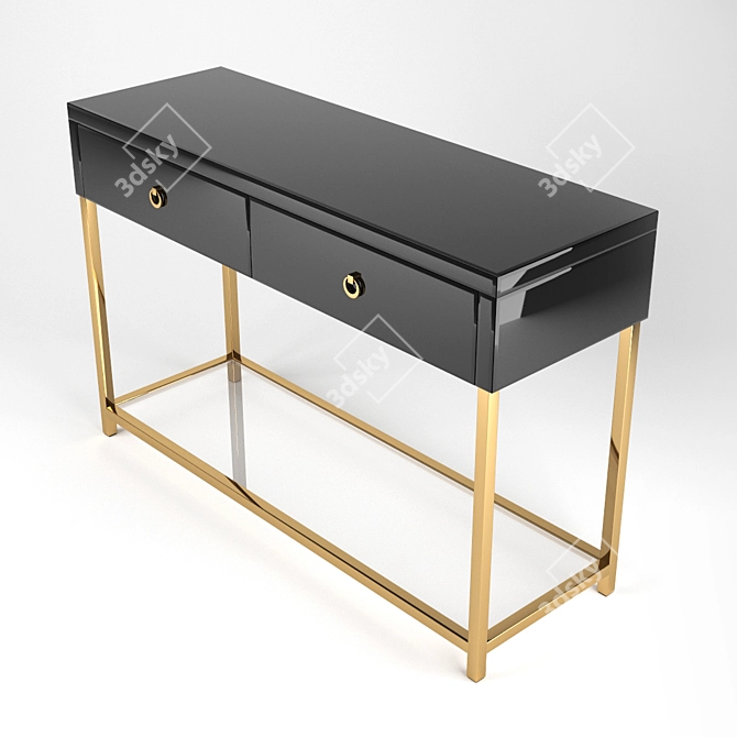 Glamorous Gold Metal Console 3D model image 2