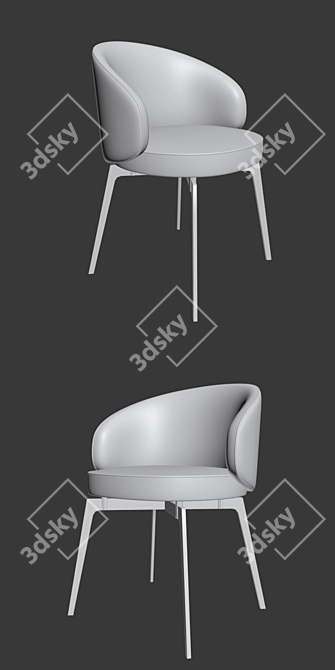 Elegant Dining Set: Lema Chair, Mid-Century Table, Chandelier 3D model image 2