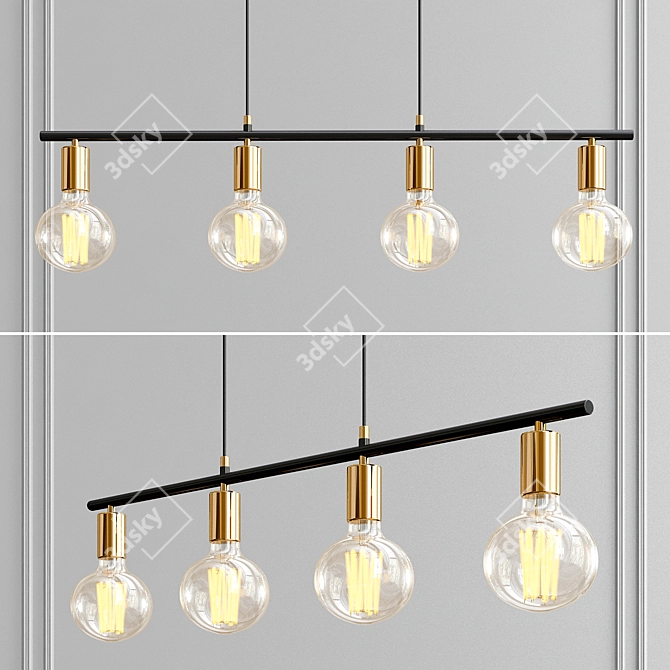 Sleek Sander Pendant Light 3D model image 1
