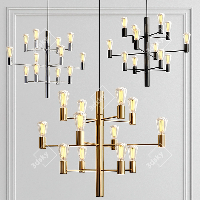Elegant Manola 12-Light Chandelier 3D model image 1