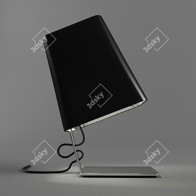 Sleek Steel Continental Table Lamp 3D model image 2