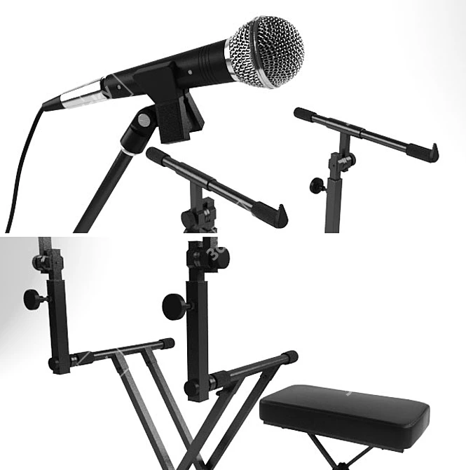 Versatile Microphone Stand Kit 3D model image 2