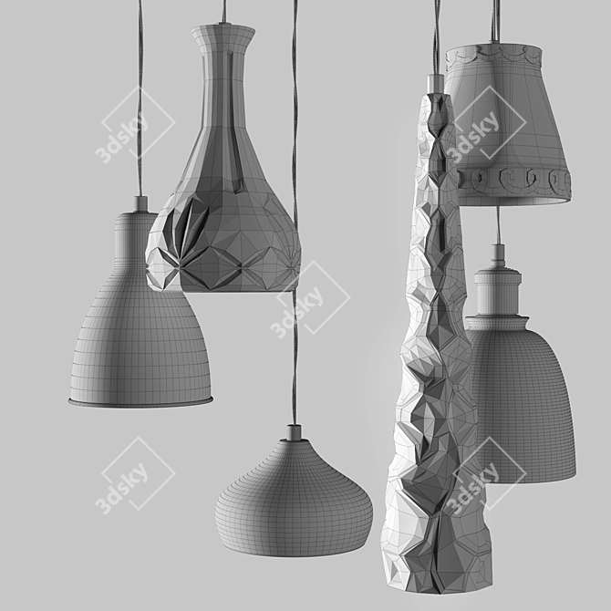 Elegant Shades Chandelier: Kare Design 36633 3D model image 3