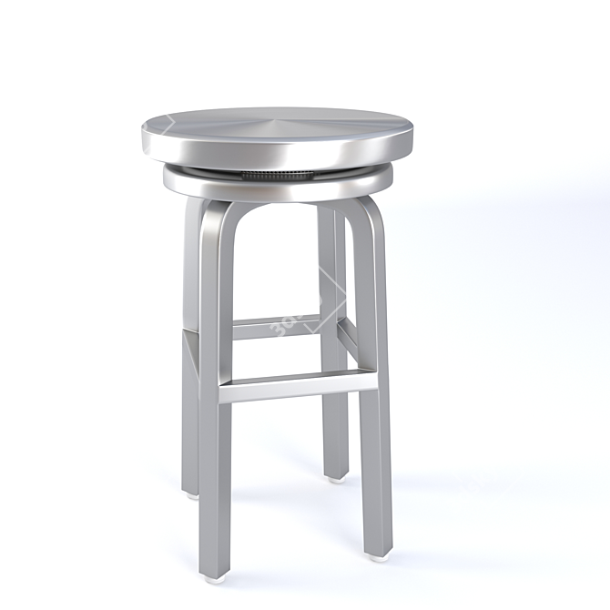 Swivel Spin Bar Stool: Stylish and Compact 3D model image 1