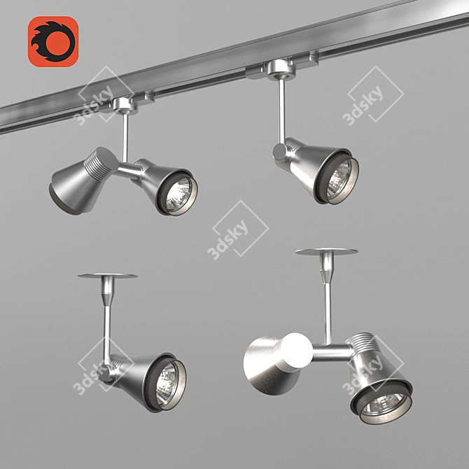 Industrial Track Lamp: Timeless Design 3D model image 1