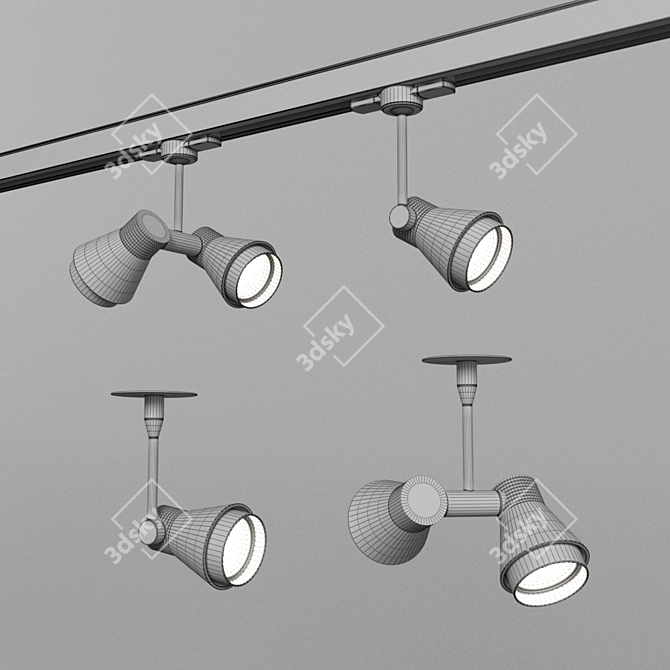 Industrial Track Lamp: Timeless Design 3D model image 2