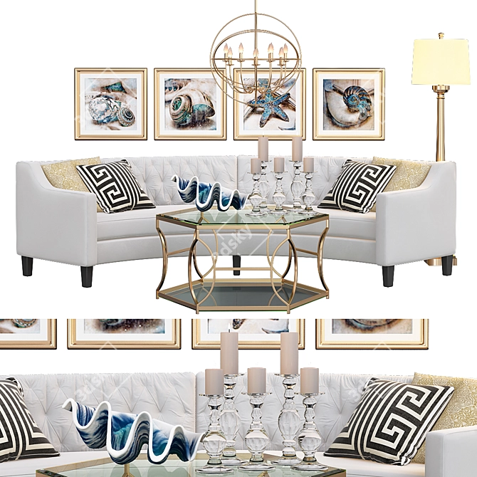 Luxury Comfort: Z Gallerie Sofa 3D model image 1