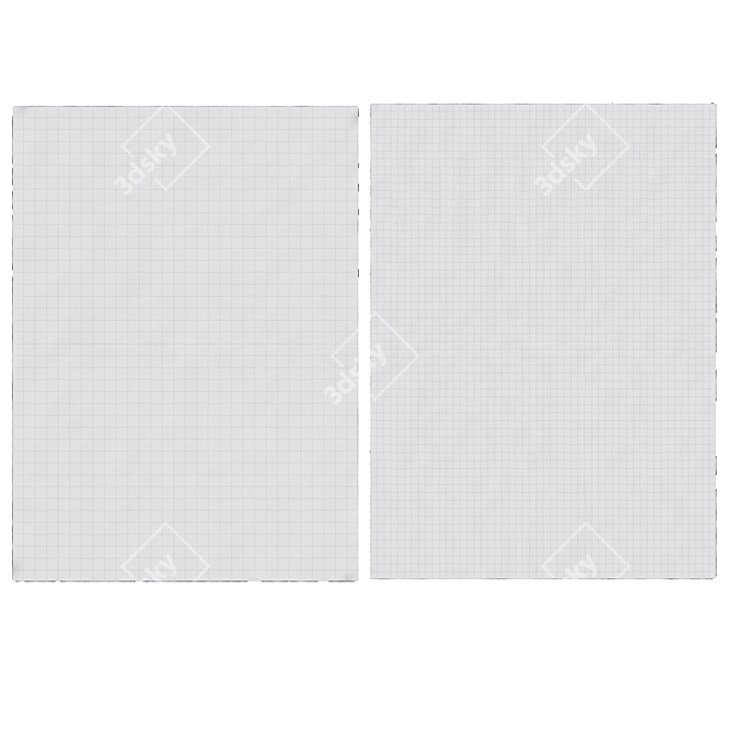 Sanremo Ivory Blue Rug: Designer Elegance 3D model image 3