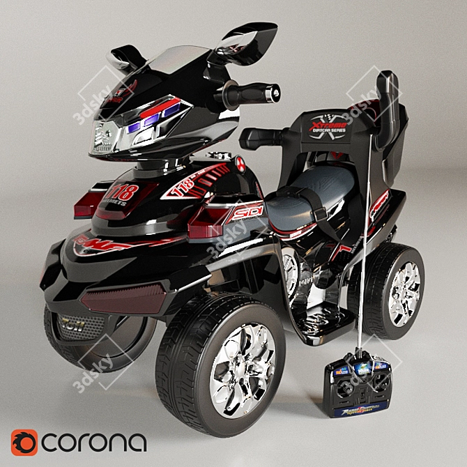 Sleek Kids ATV with Bambi Design 3D model image 1