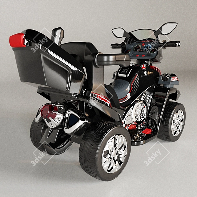 Sleek Kids ATV with Bambi Design 3D model image 2