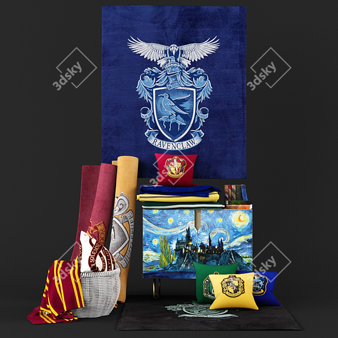 Wizarding World Decor Set | Pillows & Carpets 3D model image 1