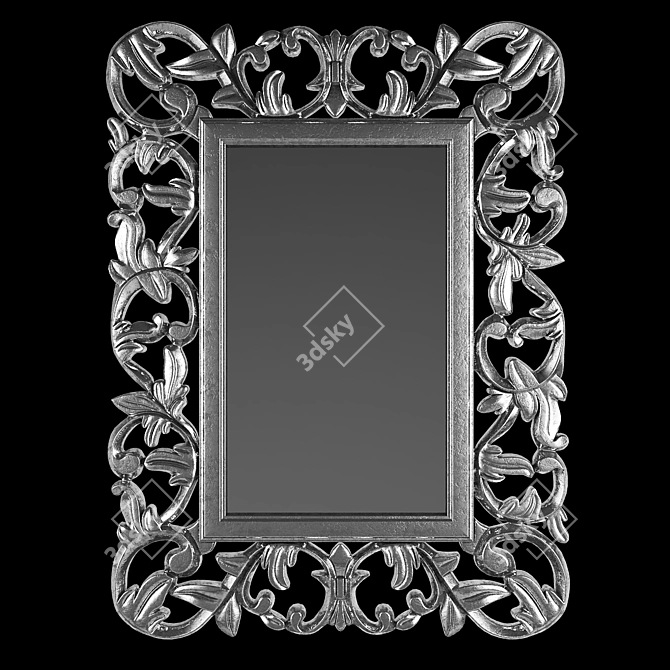 Elegant Carved Frame Mirror 3D model image 1