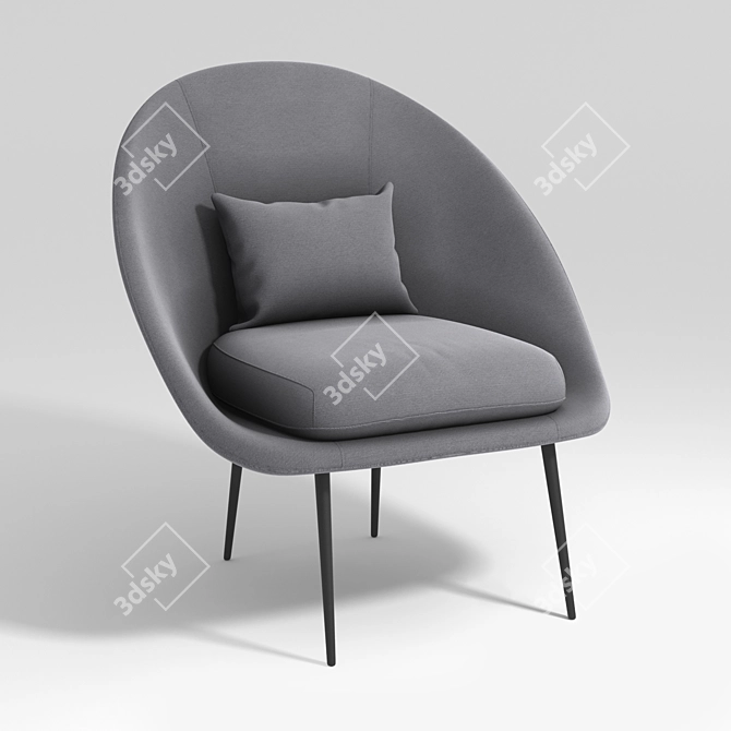 Gray Tradition Armchair 3D model image 1
