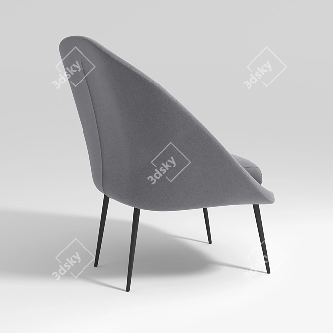 Gray Tradition Armchair 3D model image 2