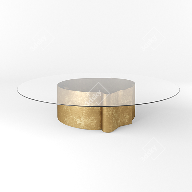 Modern B-Wave Coffee Table 3D model image 2