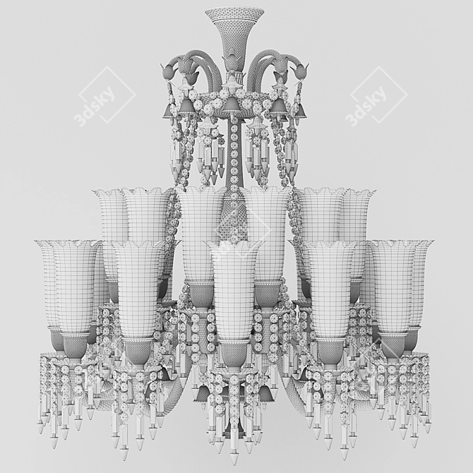 Title: Elegant Baccarat Crystal Chandelier 3D model image 2