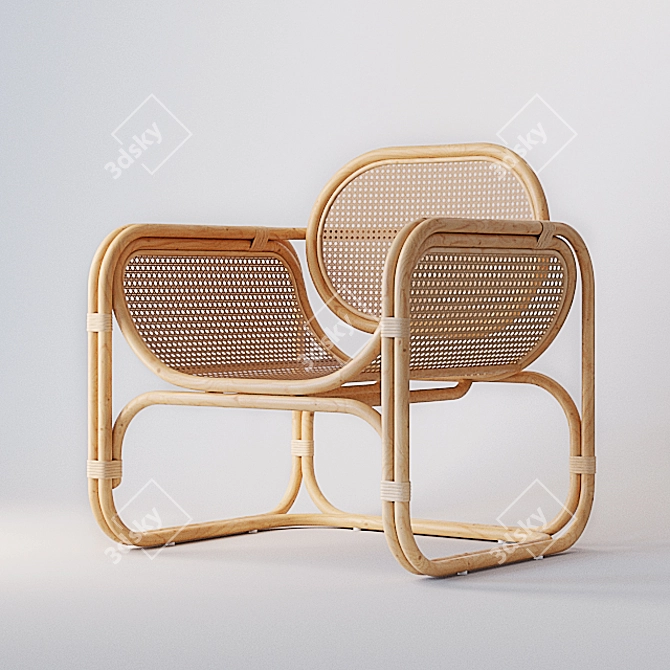 Elegant Marte Lounge Chair 3D model image 3