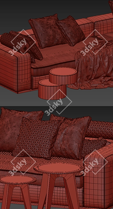 Stylish and Spacious Leonard Sofa 3D model image 3