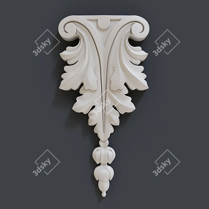 Elegant Carving Cover 3D model image 1