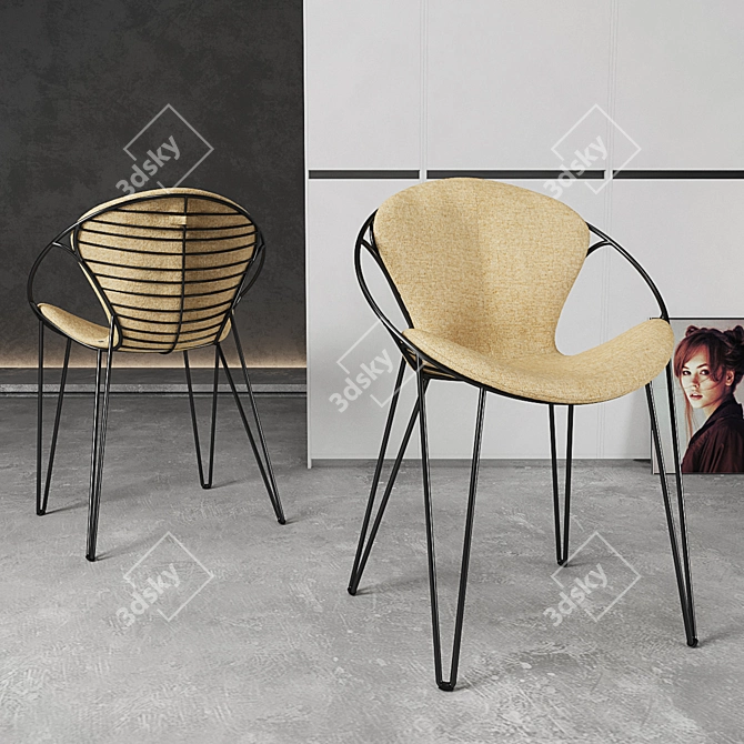 Stylish Joli Wire Chair for Elegant Spaces 3D model image 1