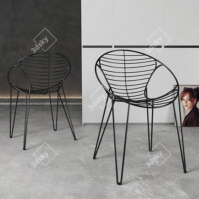Stylish Joli Wire Chair for Elegant Spaces 3D model image 2