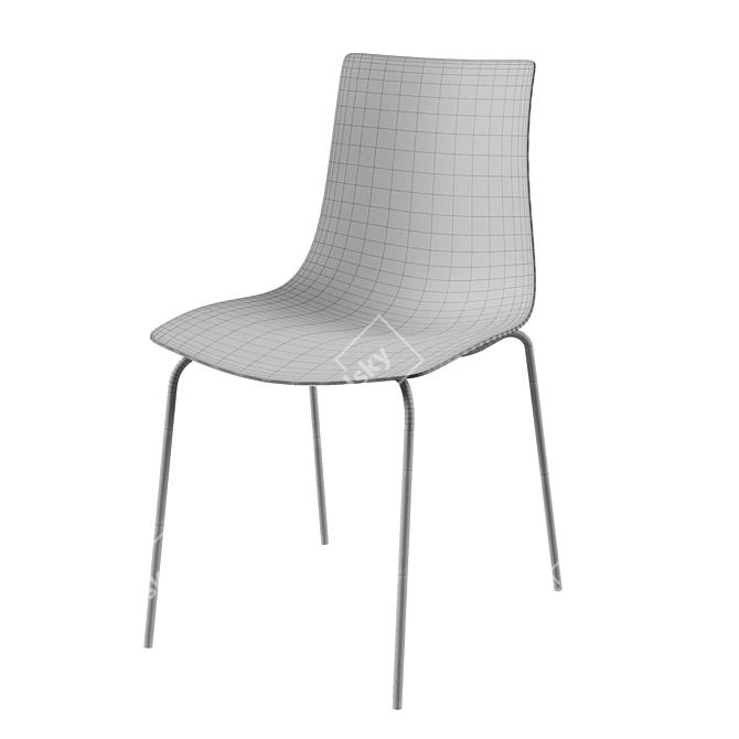 Title: Gauzy Chrome Plastic Chair 3D model image 3