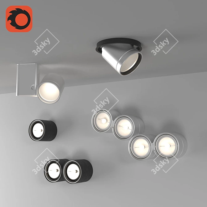 Modern Chic Track Lights 3D model image 1