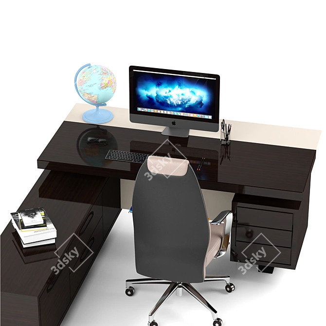 Executive Desk: Sleek and Functional 3D model image 2