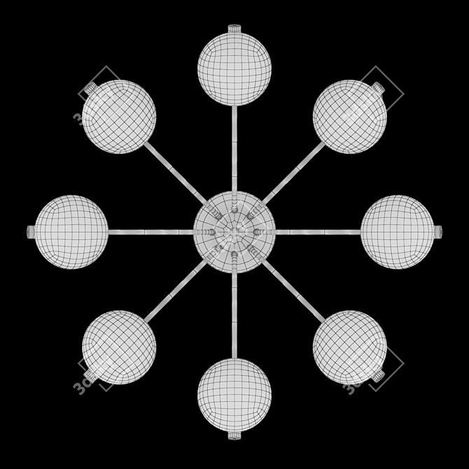 Freya Paolina Ceiling Light FR5011CL-08B 3D model image 3