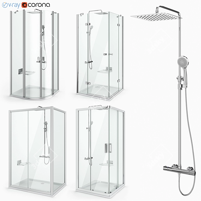 Ravak Set 30: Complete Shower Set 3D model image 1