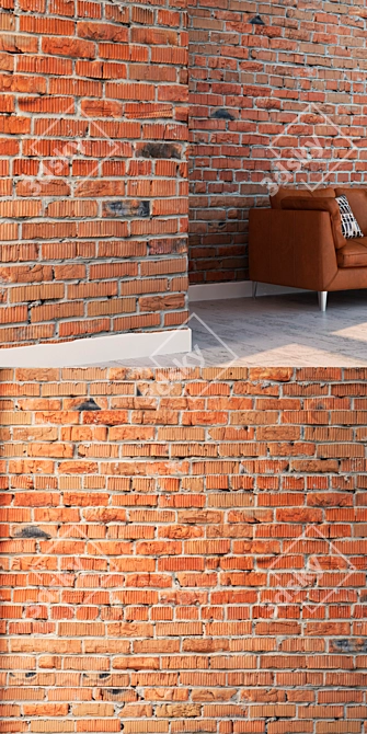 Seamless High Detail Brick 3D model image 3