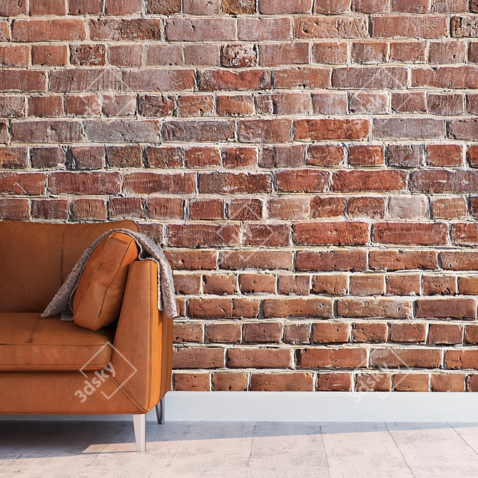 Seamless Detailed Brick Texture 3D model image 2