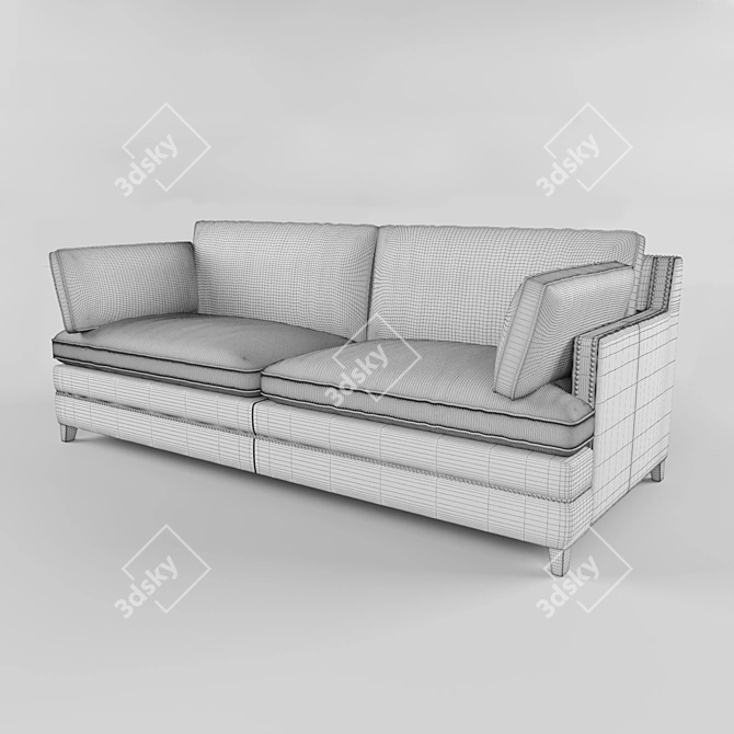 Elegant Leather Sofa 3D model image 2