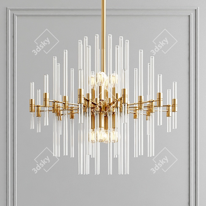 Elegant Quebec 6-Light Chandelier 3D model image 1