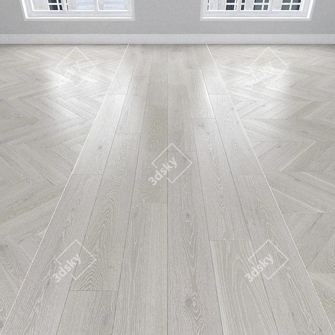 White Oak Parquet - Herringbone, Linear & Chevron 3D model image 1