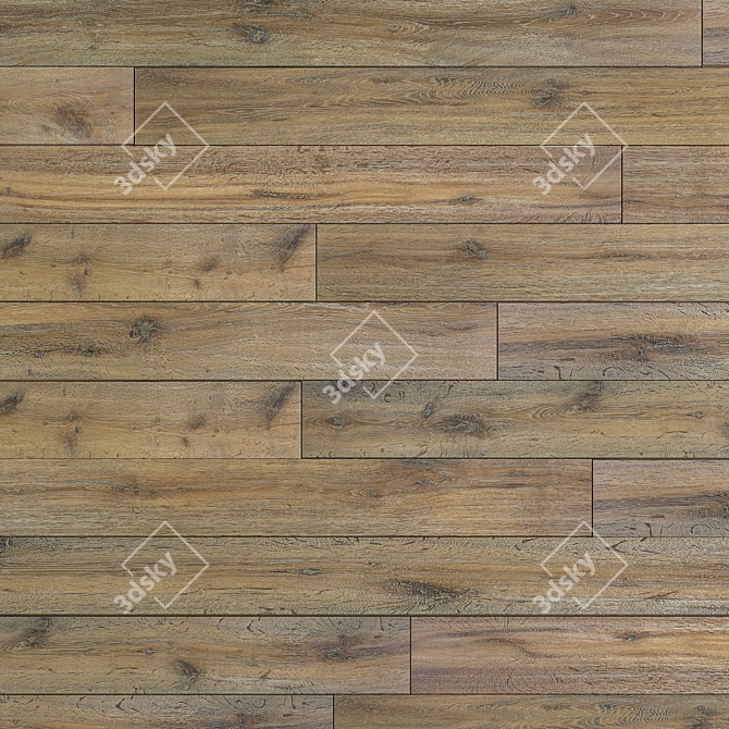 3D Wood Panel Wall: Unique Textures 3D model image 3