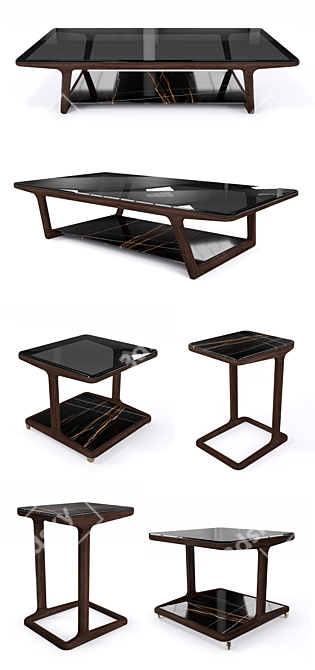 Elegant Script Coffee Tables 3D model image 2