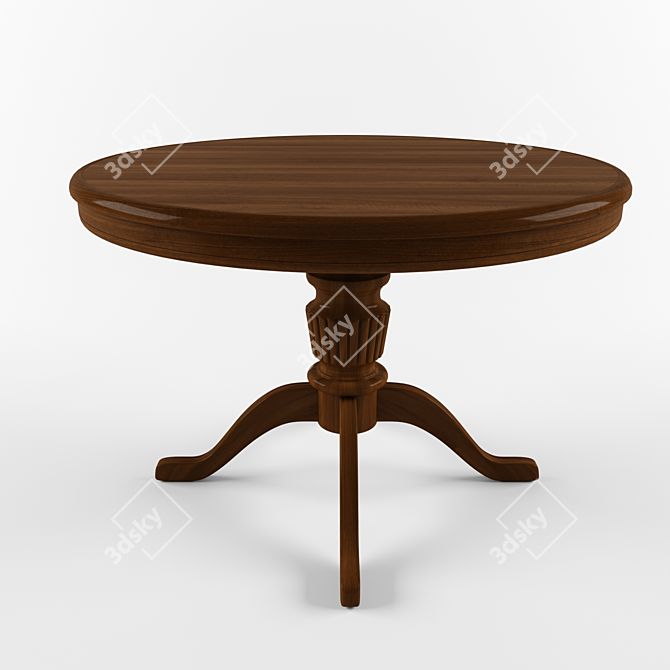 Elegant Walnut Dining Table 3D model image 1