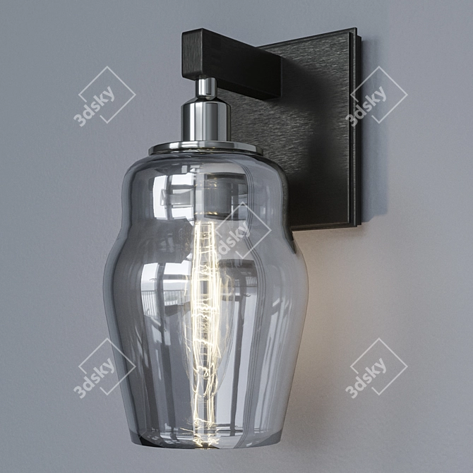 Troy Lighting B6001 Metal and Glass Wall Sconce 3D model image 1