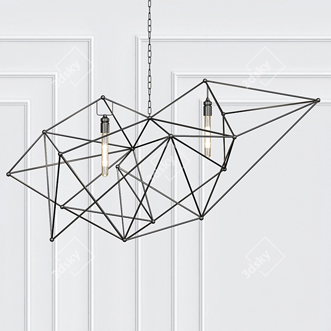 Vintage Elegance: Maquette Double Chandelier 3D model image 1