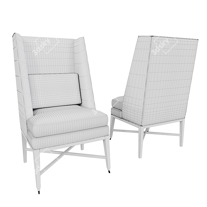 Elegant Chatsworth Dining Chair 3D model image 3