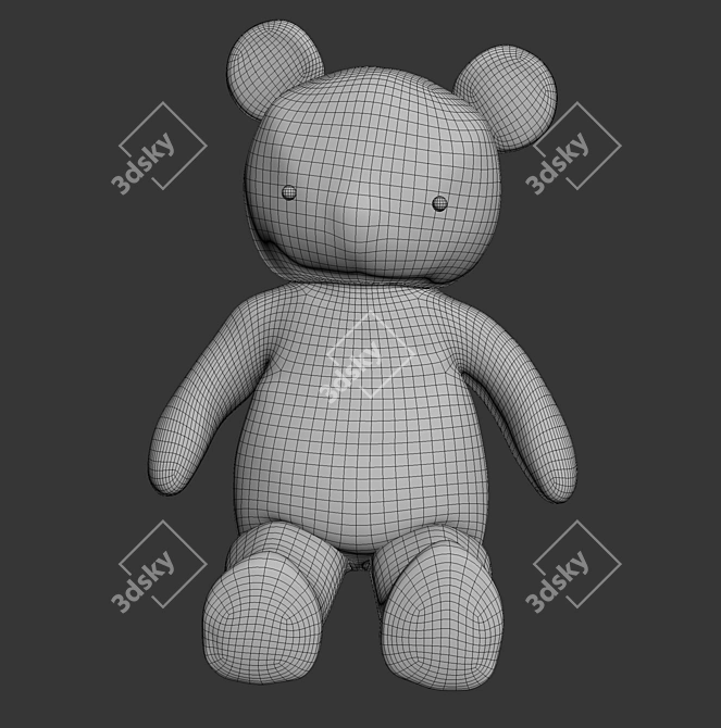 Pottery Barn Kids Denim Teddy 3D model image 2